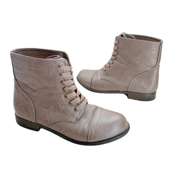 Rampage Shoes - Rampage Ankle Boot 8.5 Beige Tan Faux Leather Shoe